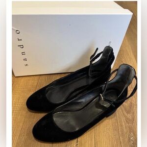 Sandro Women's Navy Velvet Flats